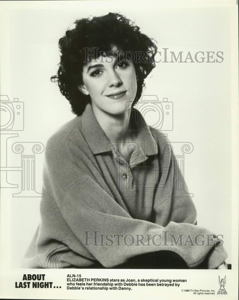 1986 Press Photo Actress Elizabeth Perkins stars as Joan in &quot;About Last Night&quot;- Historic Images