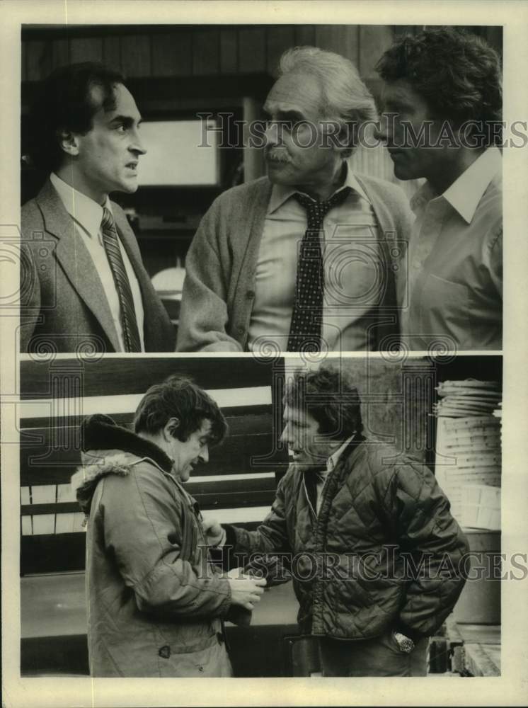 Press Photo Actor Barry Newman and Others in Television's "King Crab" Movie- Historic Images