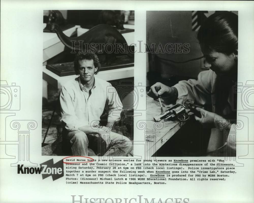 1986 Press Photo David Morse, Host of KnowZone Science Television series
