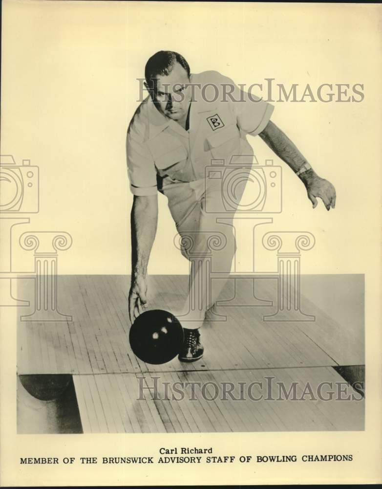 Press Photo Bowler Carl Richard, Brunswick Advisory Staff Member - sax07794- Historic Images