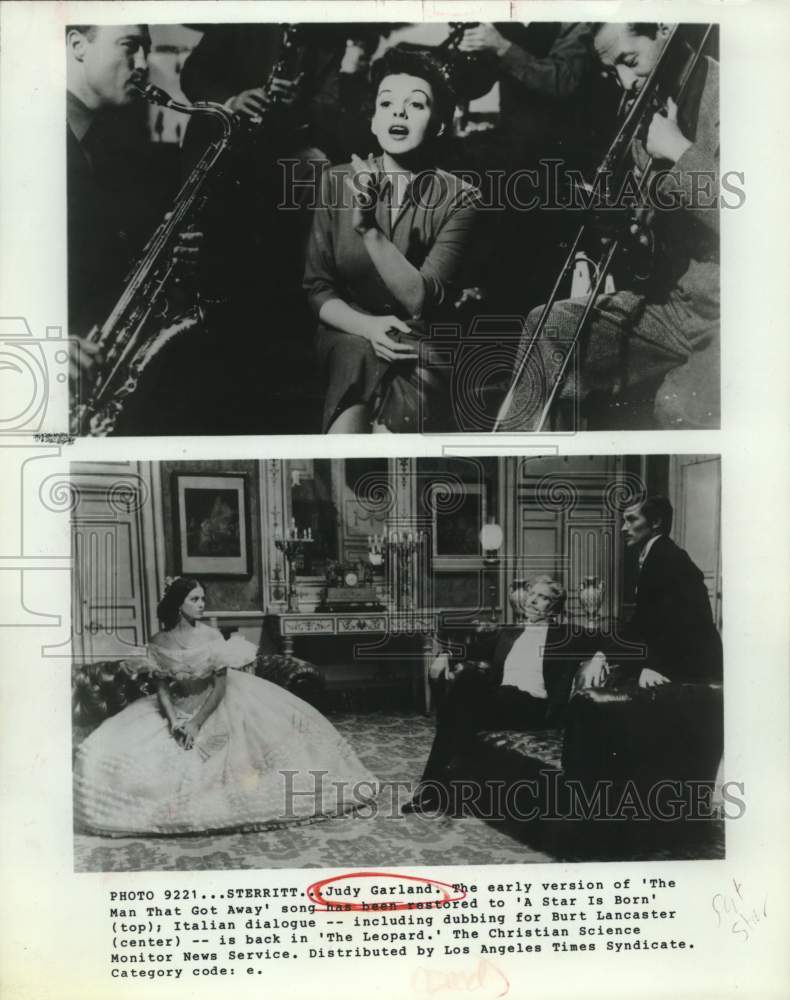 1998 Press Photo Singer Judy Garland in "A Star is Born" and "The Leopard"