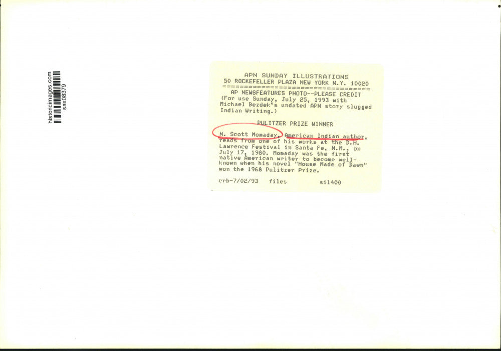 1980 Press Photo N. Scott Momaday, Native American Pulitzer Prize Author