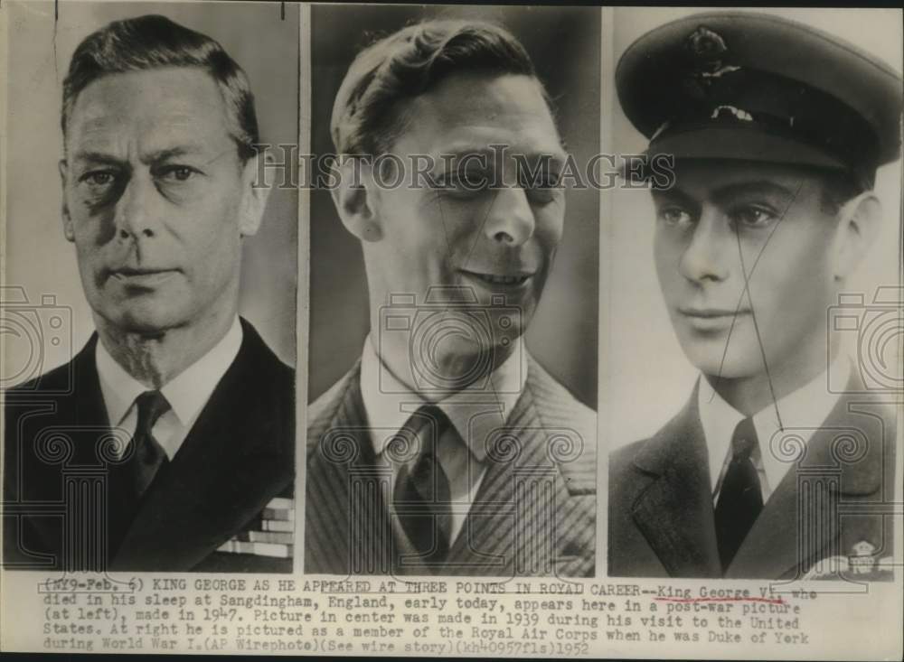 1939 Press Photo King George VI in United States and as Duke of York - sax08381