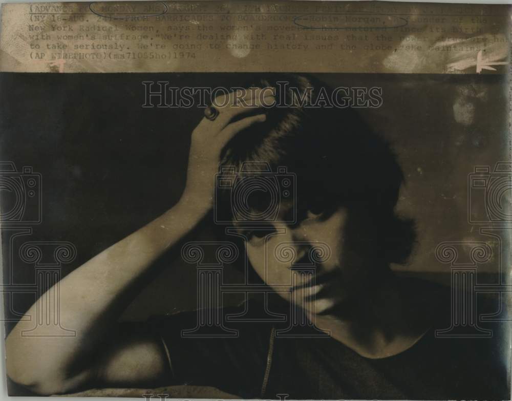 1974 Press Photo Robin Morgan, New York Radical Women Founder - sax08405