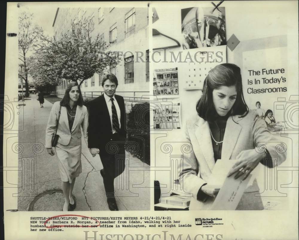 Press Photo Barbara R. Morgan, Idaho Teacher with Husband in Washington