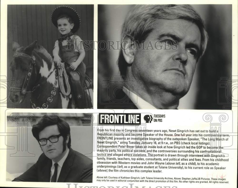 1996 Press Photo Politician Newt Gingrich as Congressman and Tulane Graduate
