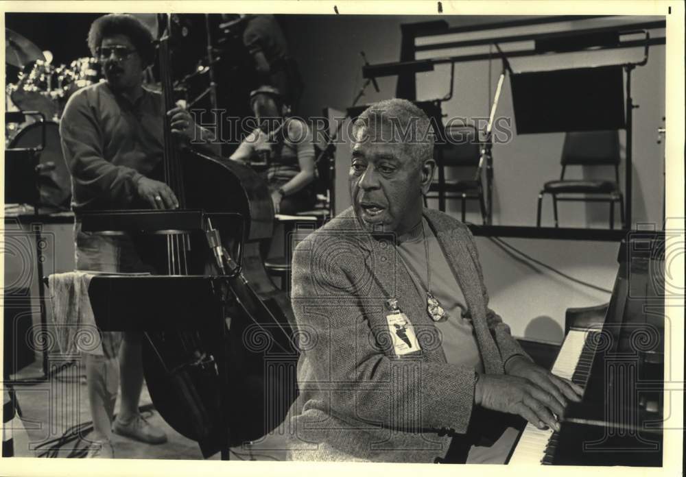 1987 Press Photo Musician Dizzy Gillespie at Wolf Trap Farm Park Rehearsal