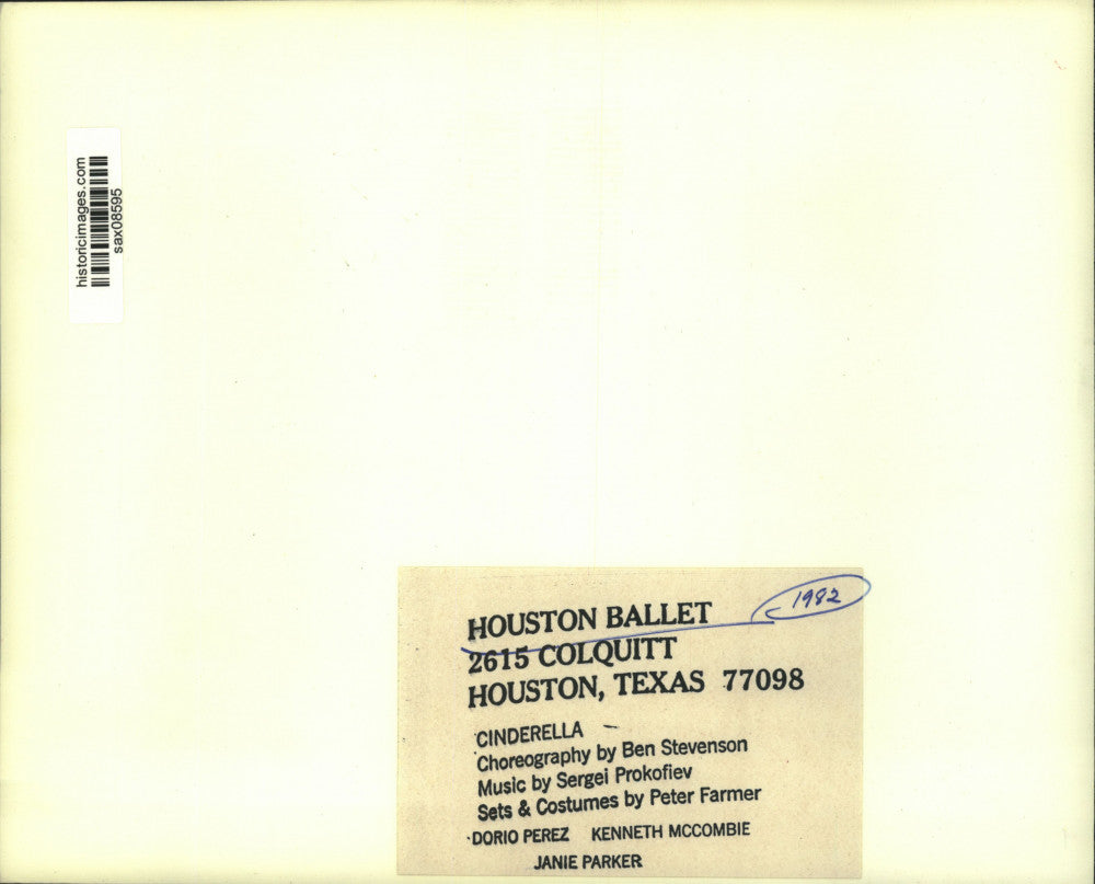 1982 Press Photo Houston Ballet Dancers in "Cinderella" Scene - sax08595