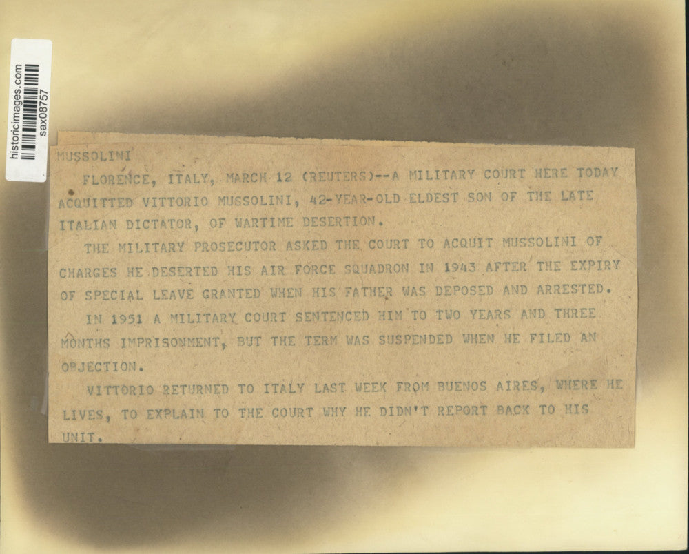 1947 Press Photo Italian Dictator's Son & Argentine Newspaper Friends, Argentina