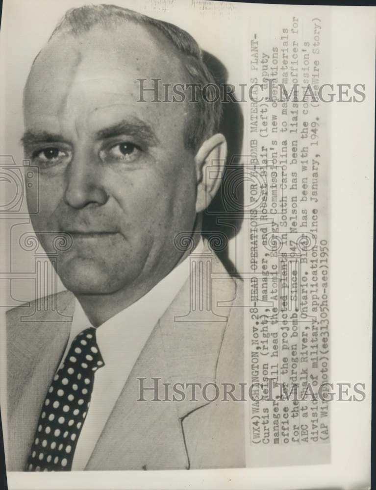 1950 Press Photo Atomic Energy Commission operations head in South Carolina- Historic Images