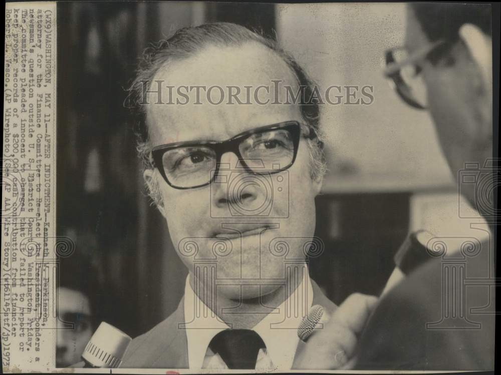 1973 Press Photo Attorney Kenneth W. Perkinson at US District Court, Washington- Historic Images