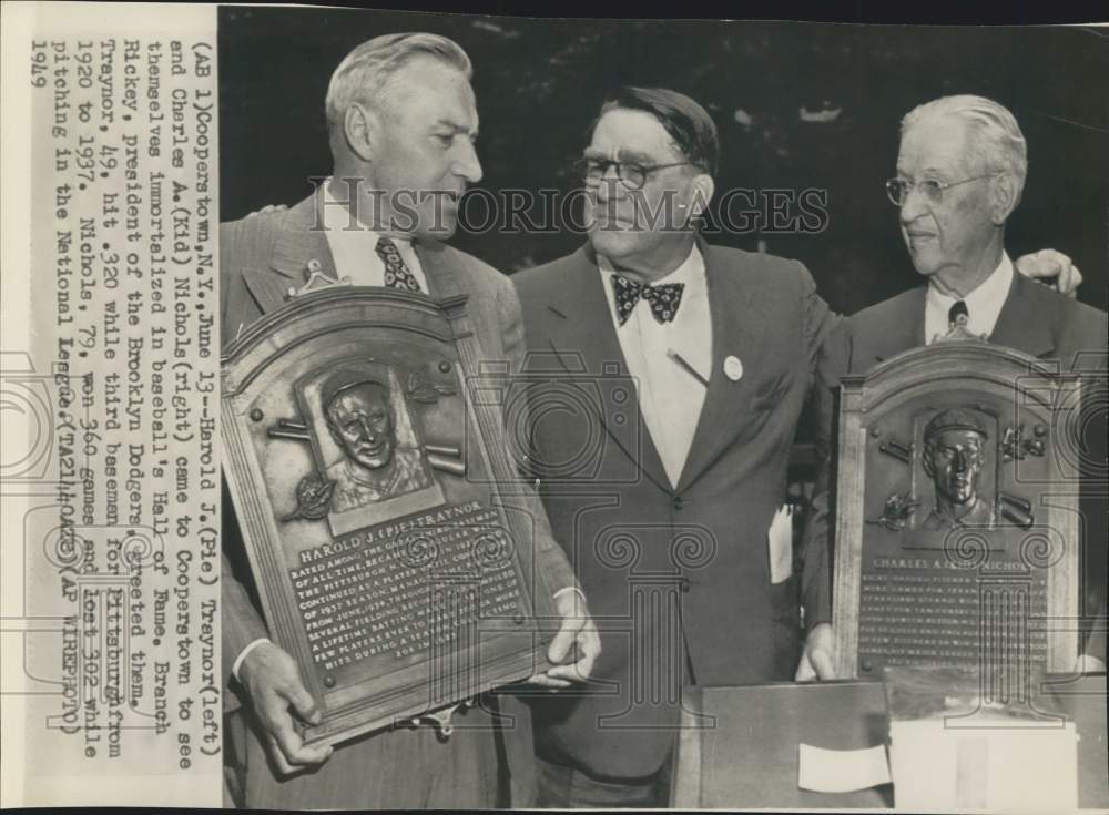 1949 Press Photo Players immortalized in Baseball Hall of Fame, New York- Historic Images