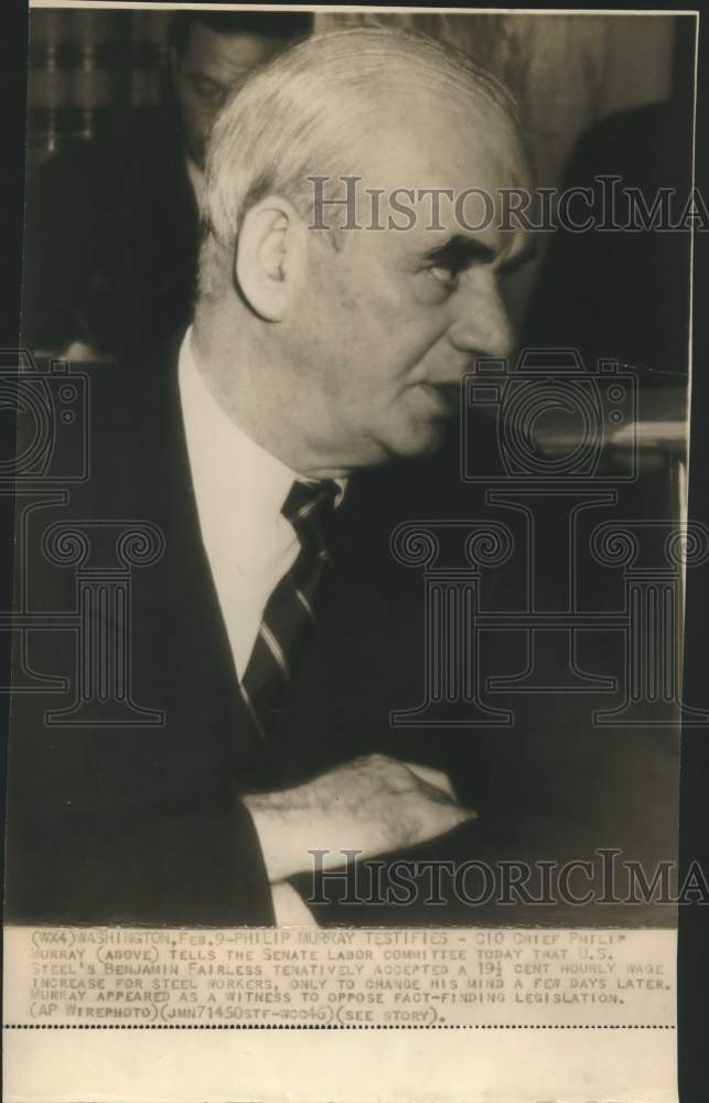 1946 Press Photo CIO Chief Philip Murray, Washington - sax10265- Historic Images