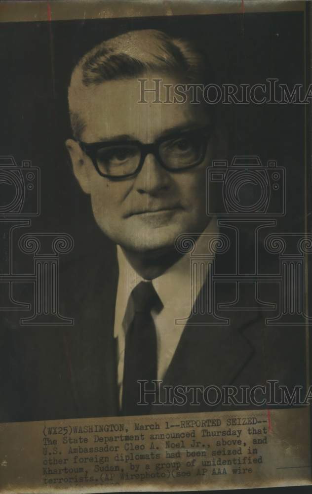 Press Photo U.S. Ambassador Cleo A. Noel Jr., seized in Sudan, Washington- Historic Images