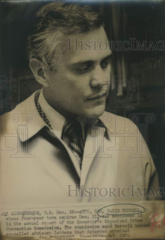 1974 Press Photo Attorney General David Norvell, Albuquerque, New Mexico- Historic Images