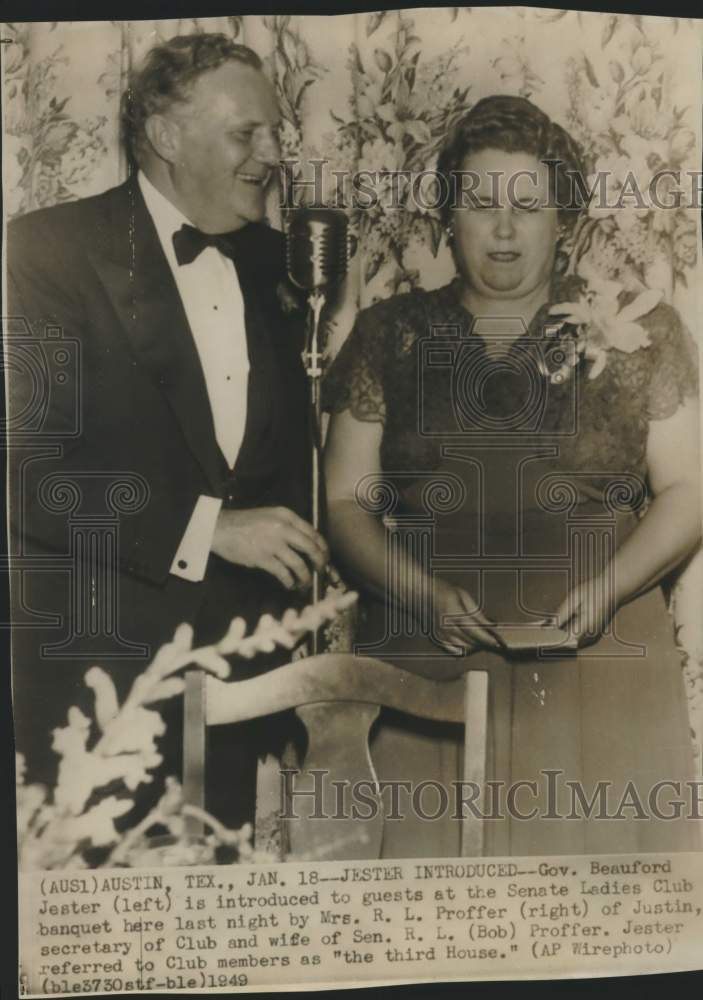 1948 Press Photo Governor Beauford Jester at Senate Ladies Club banquet, Texas- Historic Images