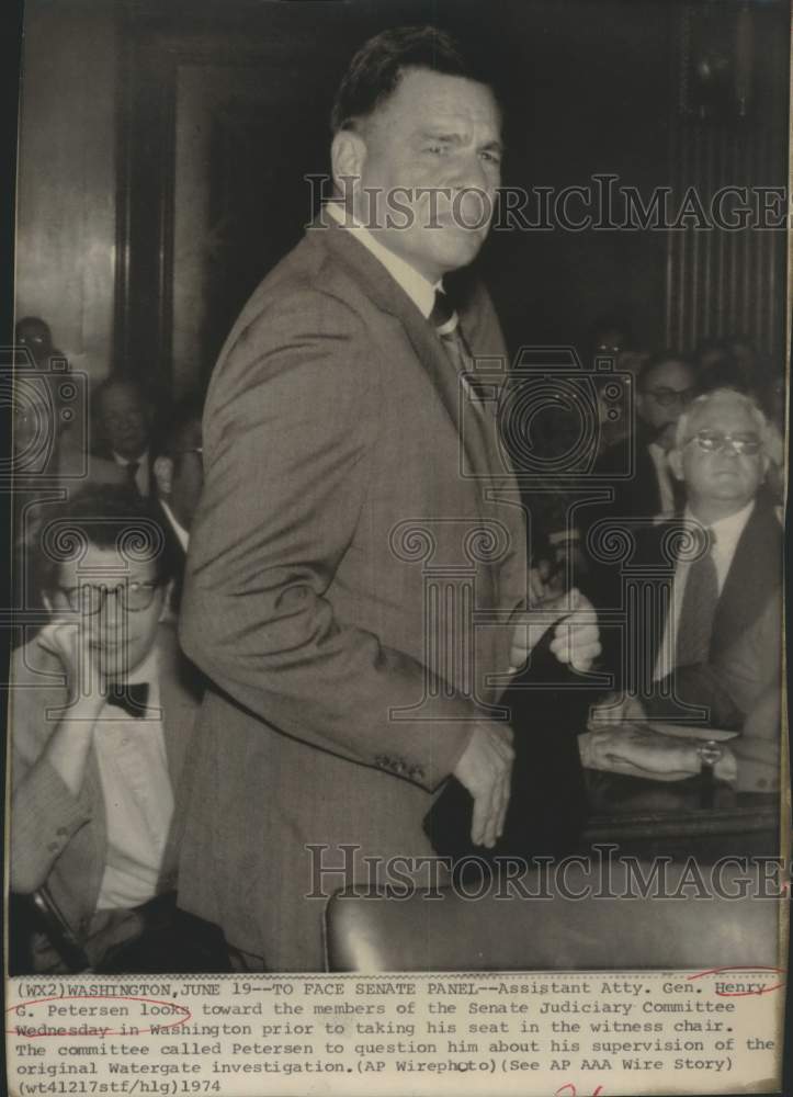 1974 Press Photo Henry G. Petersen Appears Before Senate Committee, Washington- Historic Images