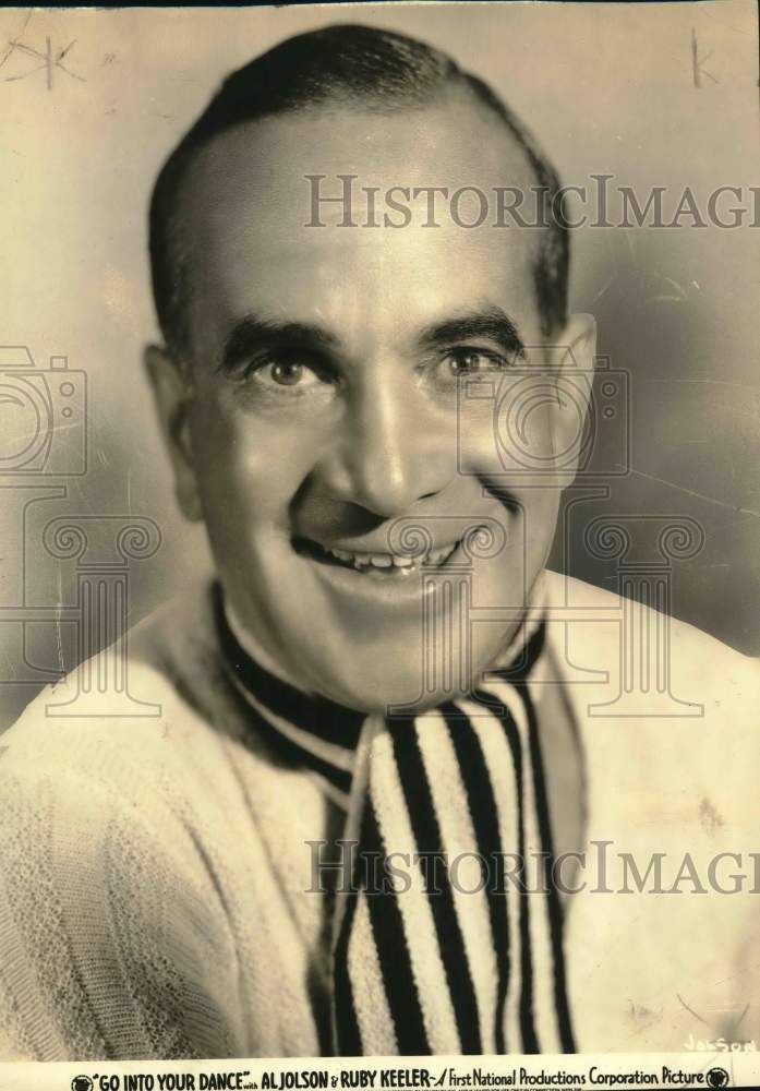 1983 Press Photo Singer &amp; Actor Al Jolson Starts in Movie &quot;Go Into Your Dance&quot;- Historic Images