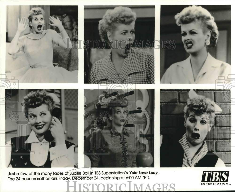 Press Photo Collage of Lucille Ball characters - sax12552- Historic Images