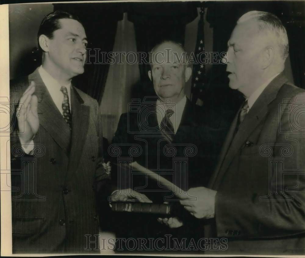 1953 Press Photo Civil Service Commission Chairman Philip Young is Sworn In- Historic Images