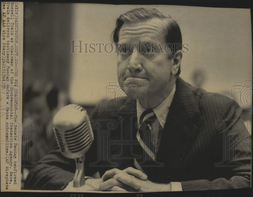 1973 Press Photo EPA chairman Russell Train before House subcommittee- Historic Images