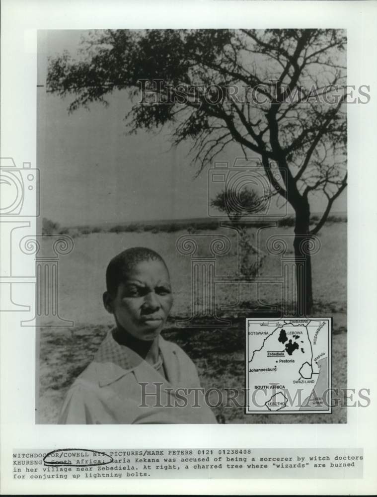 1984 Press Photo Maria Kekana accused of being a sorcerer in South Africa.