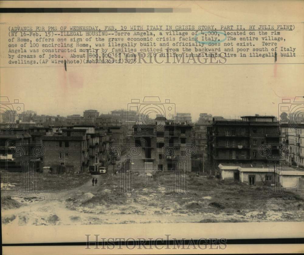 1975 Press Photo Village of Torre Angela in Rome, Italy - sax17860