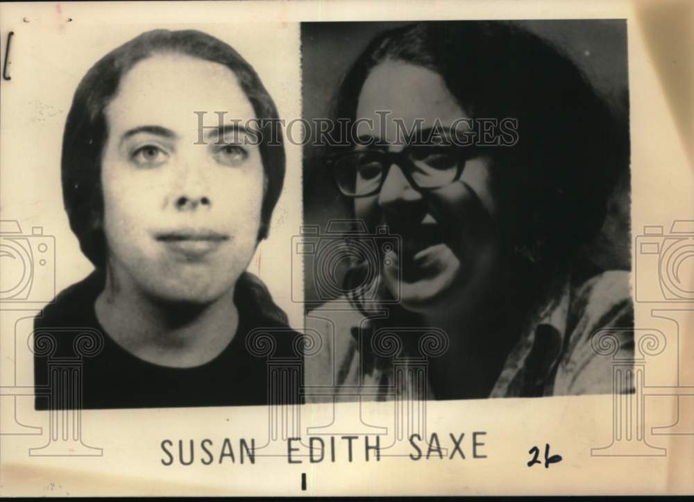 1975 Press Photo Fugitive Susan Edith Saxe - sax18668- Historic Images