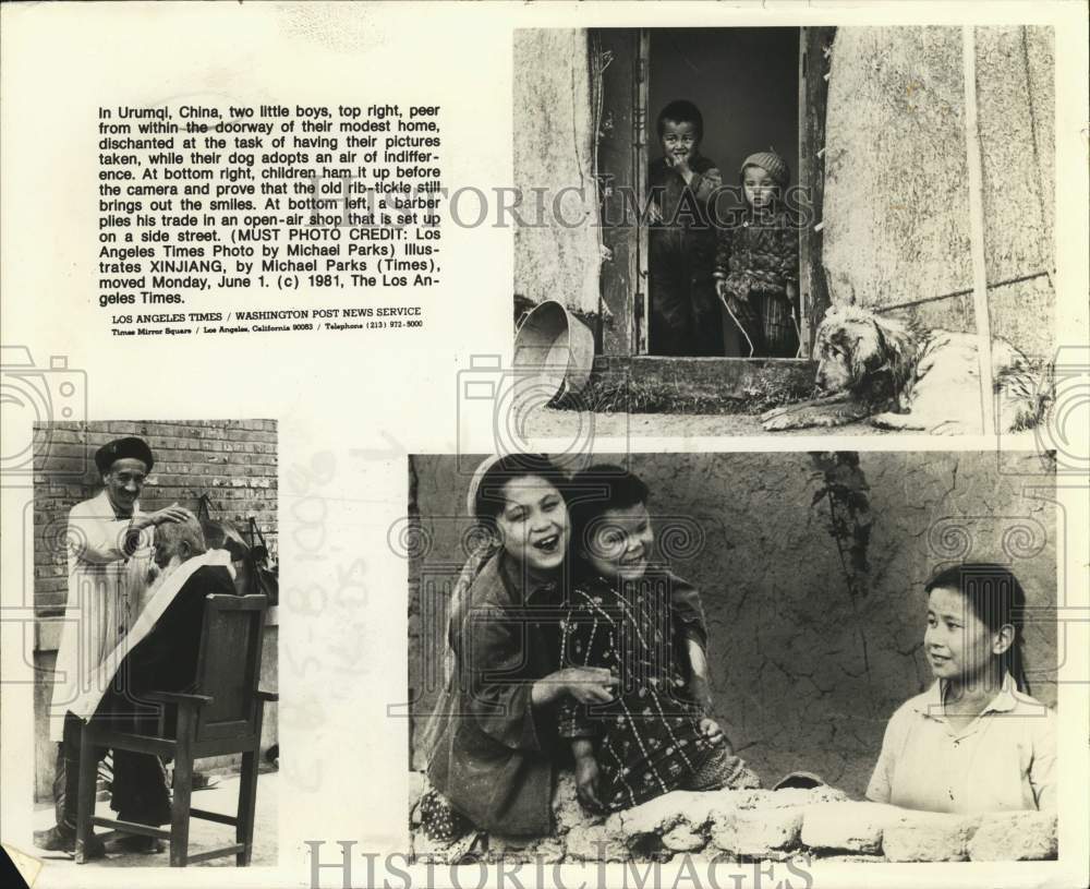 1981 Press Photo Citizens in Urumqu, China conducting their everyday life