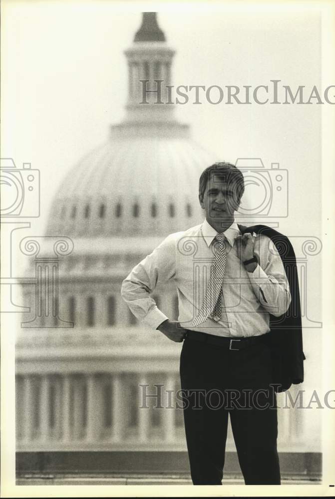 1984 Press Photo Senator Paul Tsongas of Massachusetts on Capitol Hill, DC- Historic Images