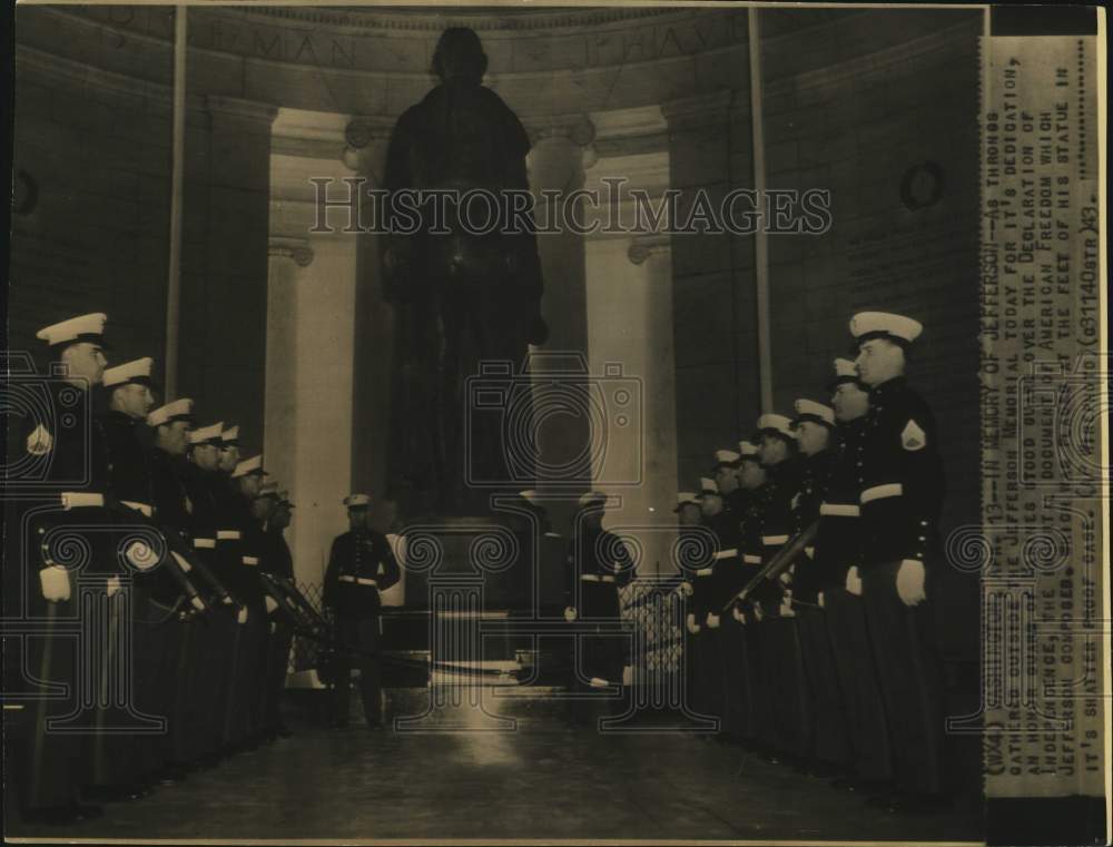 1943 Press Photo Jefferson Memorial Dedication Ceremony, Washington - sax20108