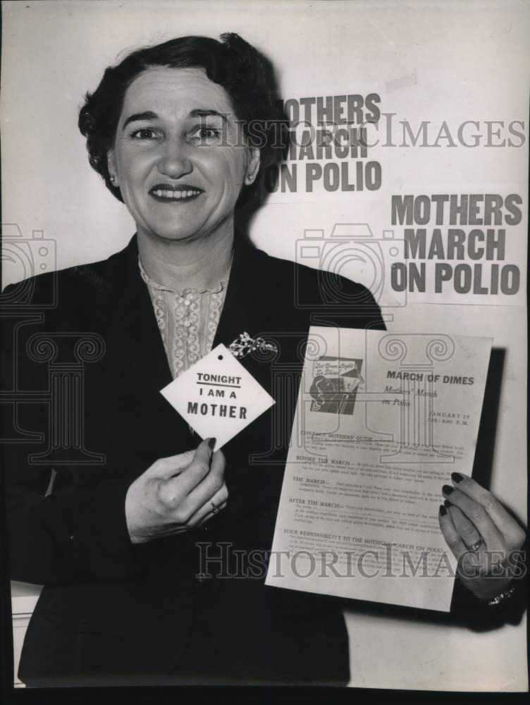 1954 Press Photo Mrs. Victor attends March of Dimes Polio campaign - sax20520- Historic Images
