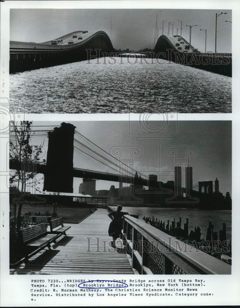 Press Photo Candy Bridge in Florida and Brooklyn Bridge in New York - sax21045- Historic Images