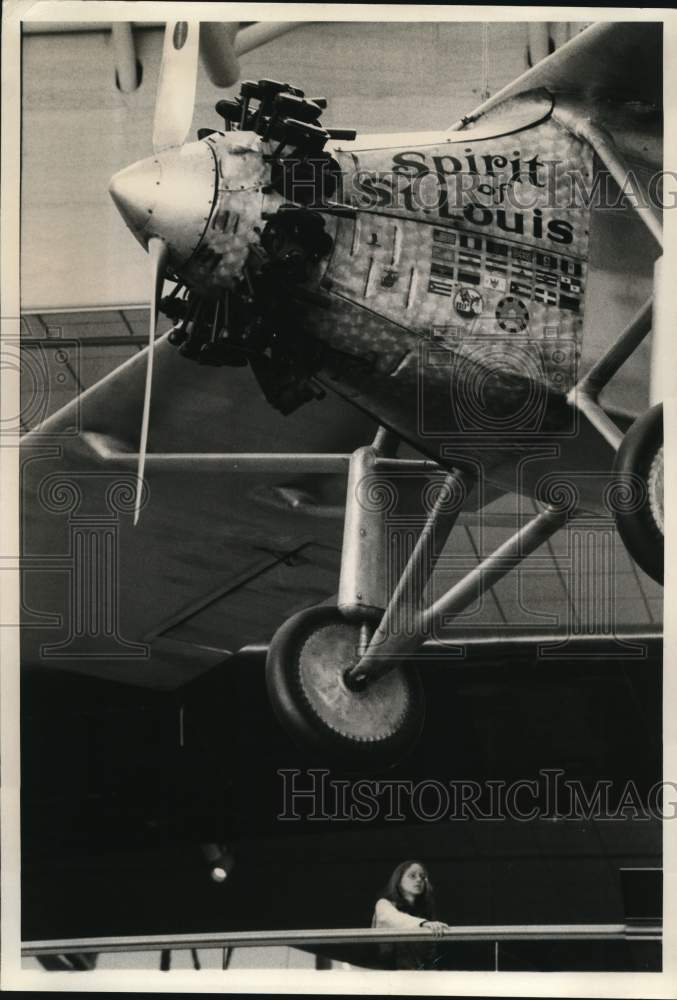 1977 Press Photo Spirit of St. Louis monoplane at National Air and Space Museum- Historic Images