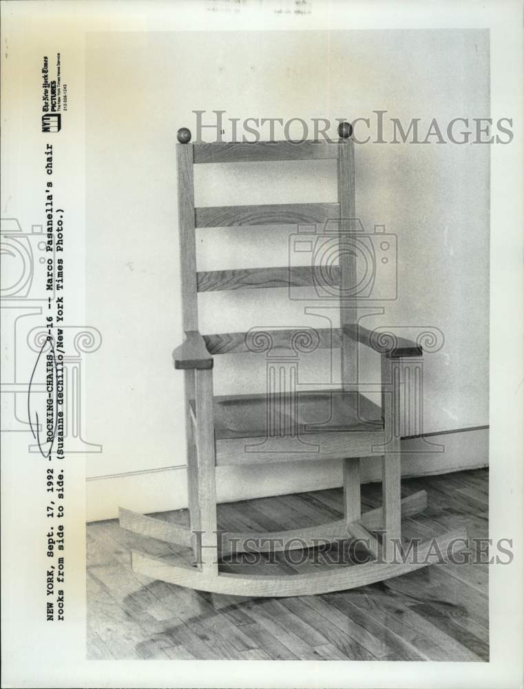 1992 Press Photo Side-to-Side Rocking chair by Marco Pasanella - sax21930