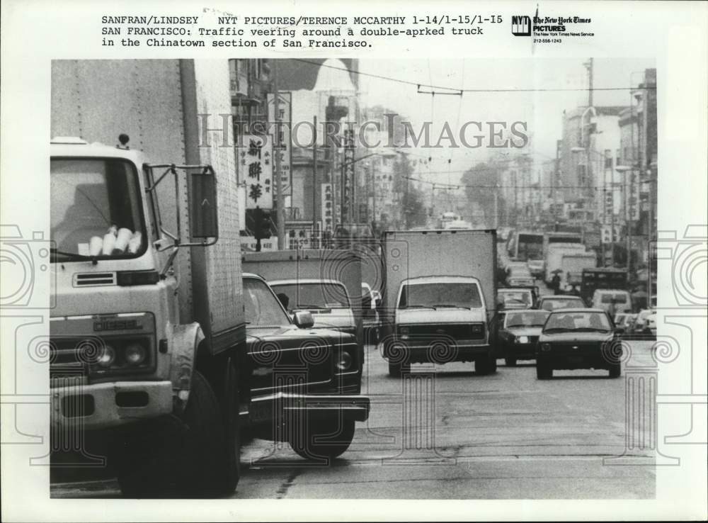 Press Photo Traffic jam in the Chinatown section of San Francisco - sax22293- Historic Images