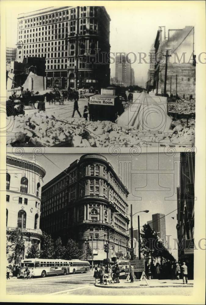 1906 Press Photo The Flood Building during and after several years of earthquake- Historic Images