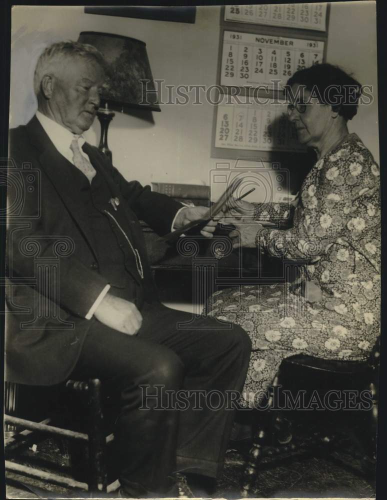 1931 Press Photo Vice President John N. Garner and wife at home - sax23250- Historic Images
