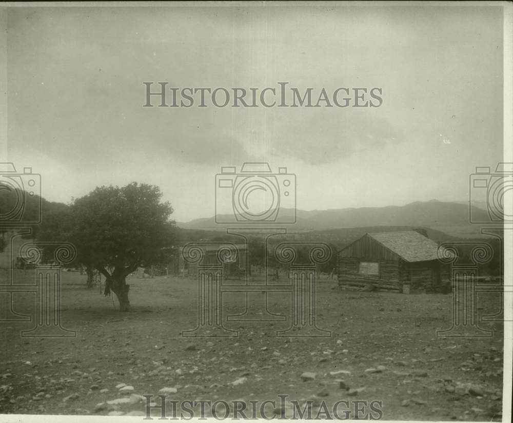 Press Photo Log houses at State Park - sax23813- Historic Images