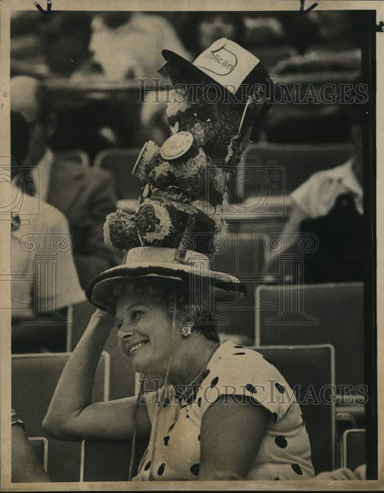 1980 Press Photo Jane Shull attends State Republican Convention, Hemisfair Arena- Historic Images