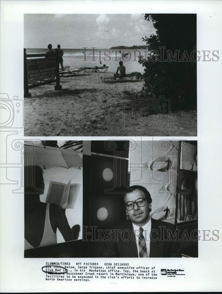 Press Photo Club Med&#39;s Buccaneer Creek resort and executive Serge Trigano- Historic Images