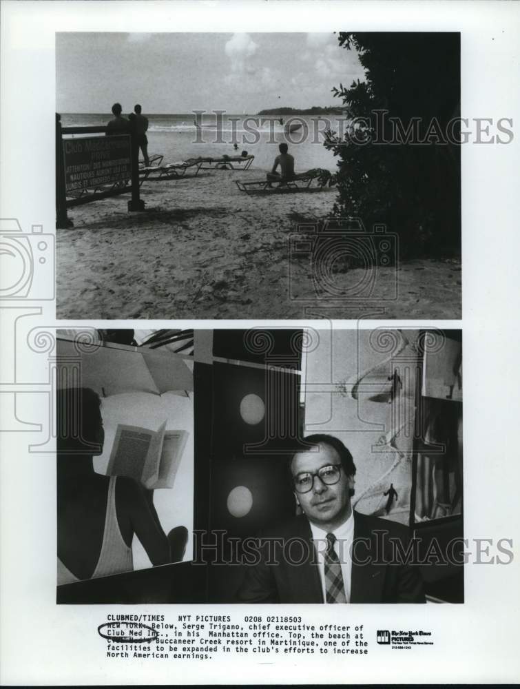 Press Photo Club Med's Buccaneer Creek resort and executive Serge Trigano- Historic Images