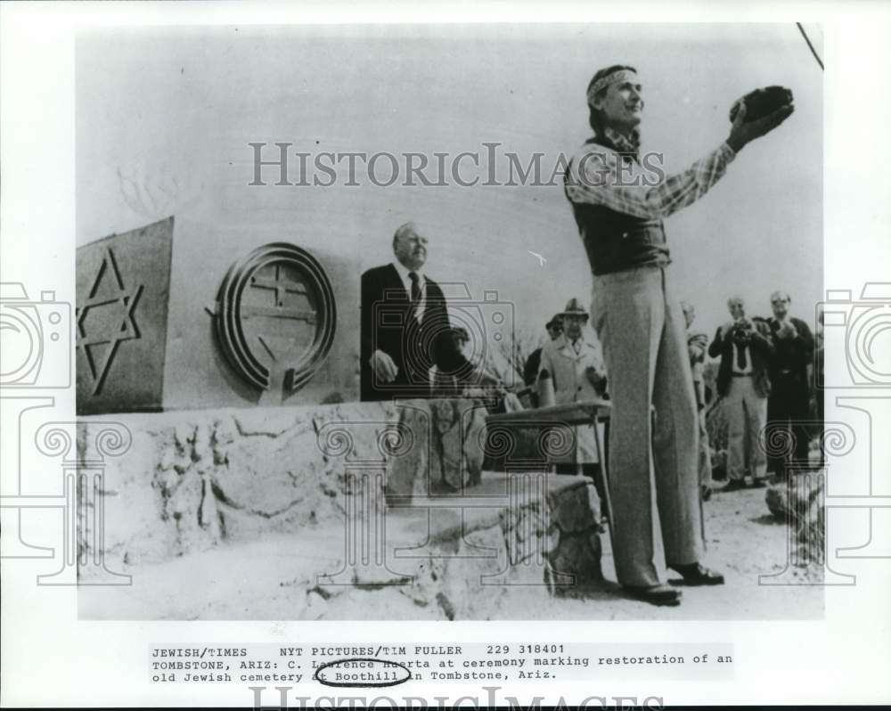 Press Photo Ceremony marking restoration of old Jewish cemetery at Boothill, AR- Historic Images