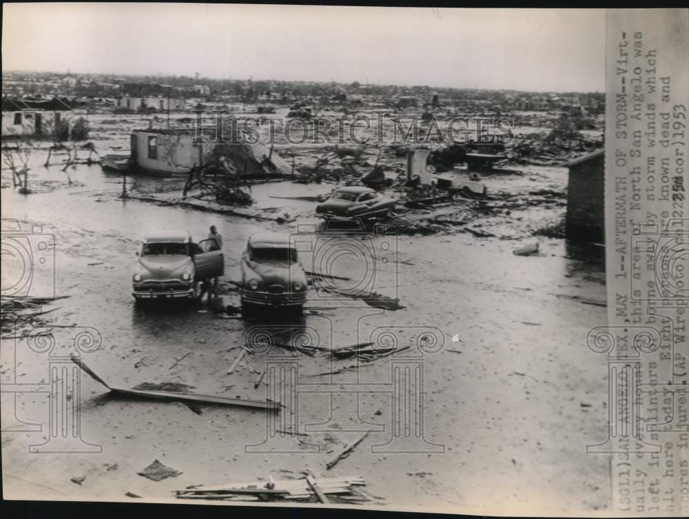 1953 Press Photo The aftermath of a disastrous storm in San Angelo, Texas- Historic Images