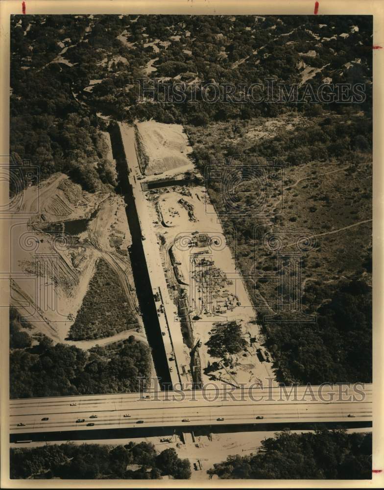 Press Photo Aerial View of Olmos Dam Construction - sax25997- Historic Images
