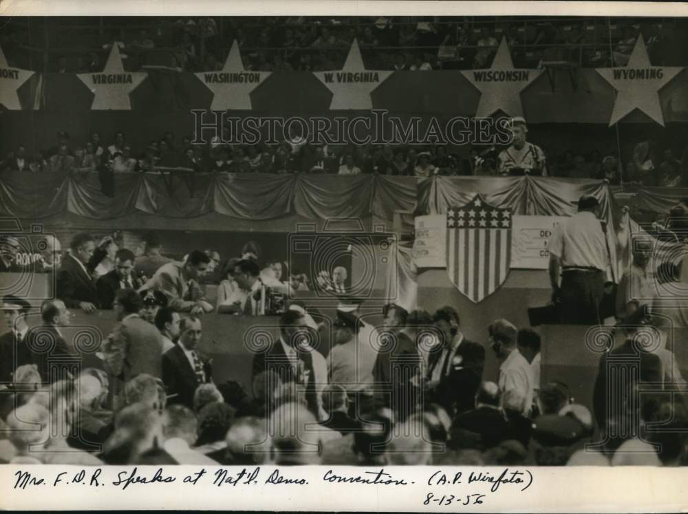 1956 Press Photo Mrs. Franklin Roosevelt speaks at Democratic Convention- Historic Images