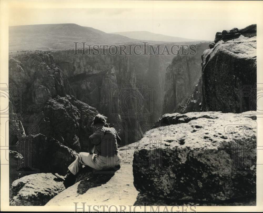 Press Photo Photographer at Black Canyon National Monument in Colorado- Historic Images