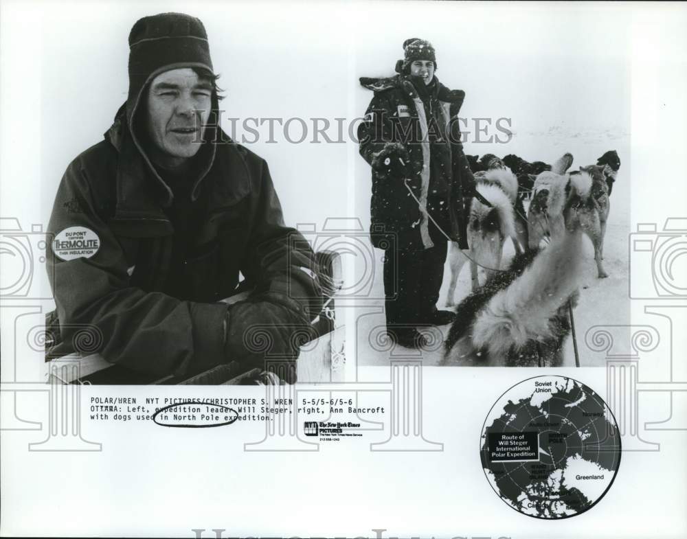 Press Photo Will Steger and Ann Bancroft during North Pole expedition- Historic Images