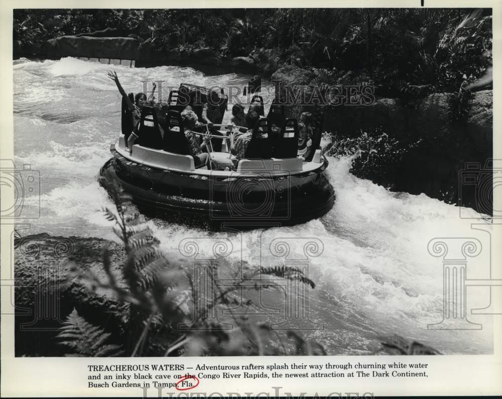 Press Photo White water rafting ride at The Dark Continent Busch Gardens in Fla.- Historic Images