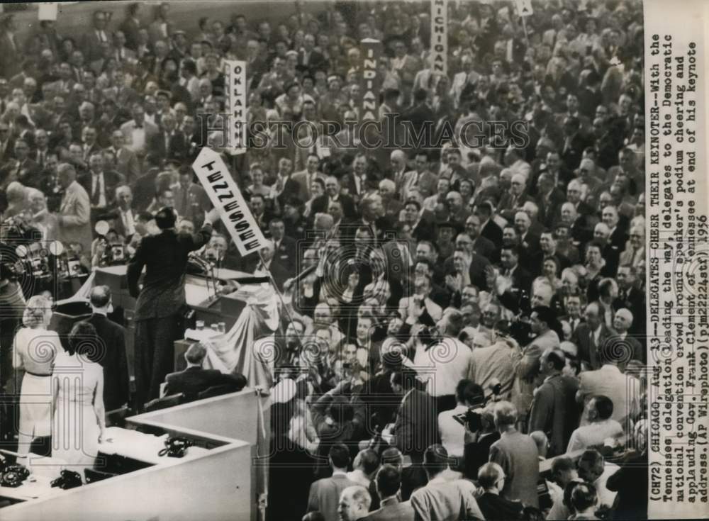 1956 Press Photo Tennessee Delegation at Democratic National Convention, Chicago- Historic Images